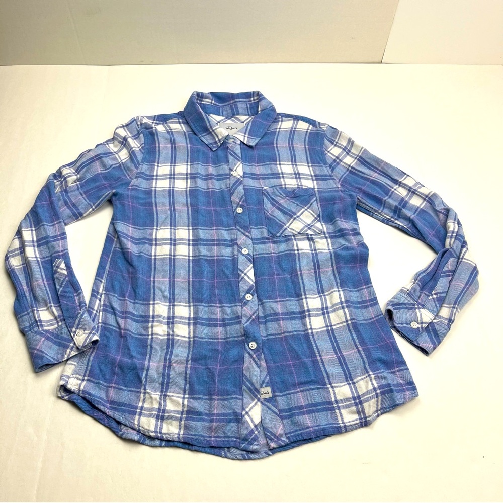 Rails Hunter Sky White Candy Plaid Blue Pink Purple Long Sleeve‎ Shirt SZ Small